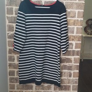 🔔Talbots Striped Red Trim Dress